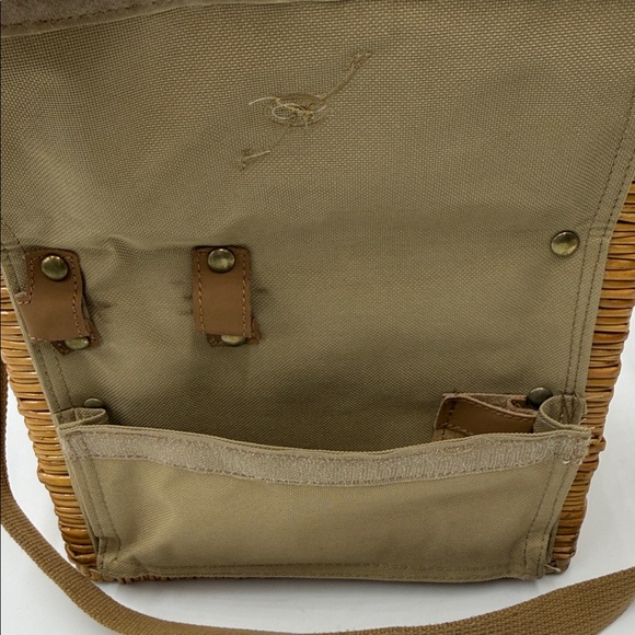 Picnic Basket Tote Bag, Gift for Wine Lover, Beige - Picture 7 of 9